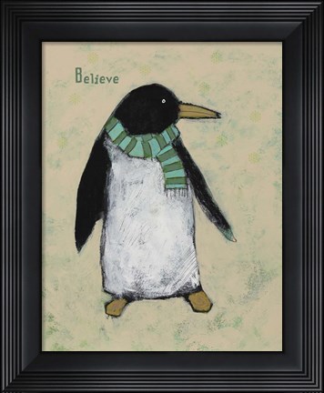 Framed Christmas Penguin Print