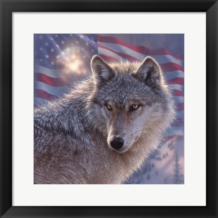 Framed Lone Wolf America Print