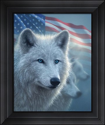 Framed Arctic Wolves America Print