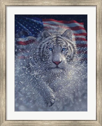 Framed White Tiger America Print
