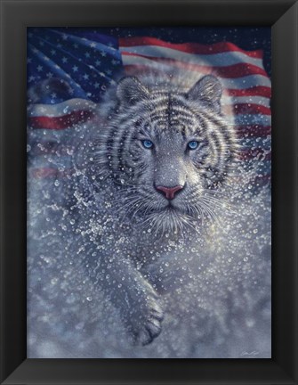 Framed White Tiger America Print