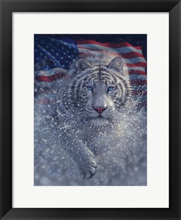 Framed White Tiger America Print