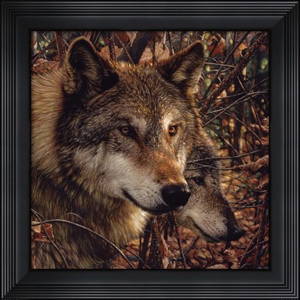 Framed Autumn Wolves Print