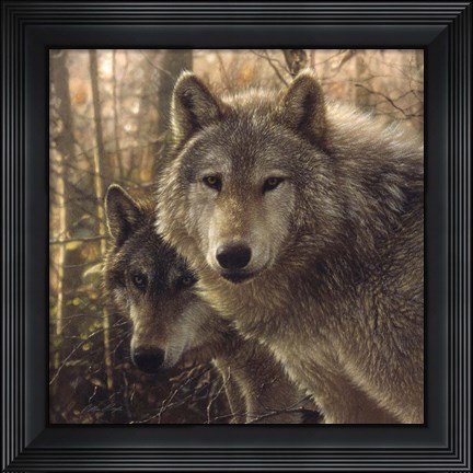 Framed Wolves - Woodland Companions Print