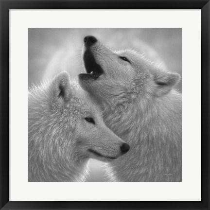 Framed Wolves - Love Song - B&amp;W Print