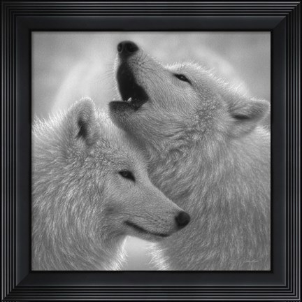 Framed Wolves - Love Song - B&amp;W Print