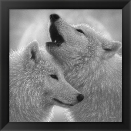 Framed Wolves - Love Song - B&amp;W Print