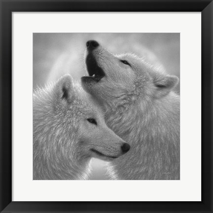 Framed Wolves - Love Song - B&amp;W Print