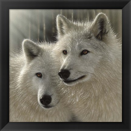 Framed Wolves - Sunlit Soulmates Print