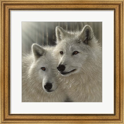 Framed Wolves - Sunlit Soulmates Print