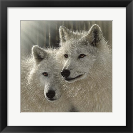 Framed Wolves - Sunlit Soulmates Print