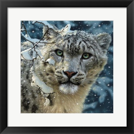 Framed Snow Leopard Print