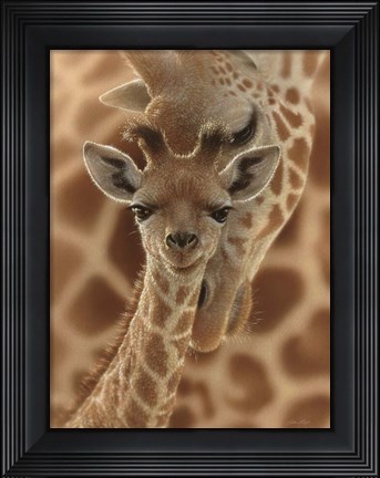 Framed Newborn Giraffe Print