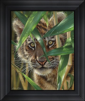 Framed Tiger Cub - Peekaboo Print