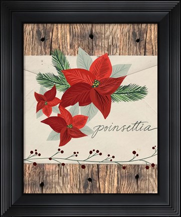 Framed Poinsettias Print