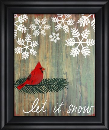 Framed Let It Snow Cardinal Print