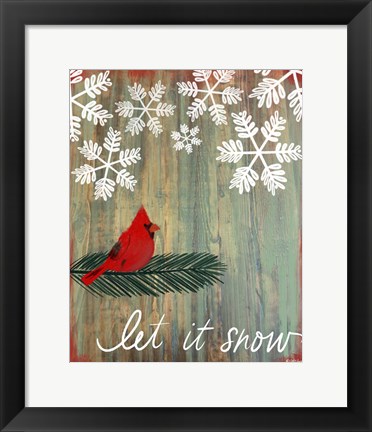 Framed Let It Snow Cardinal Print