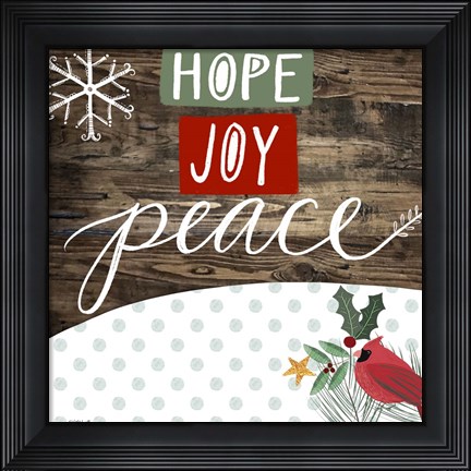 Framed Hope Joy Peace Print