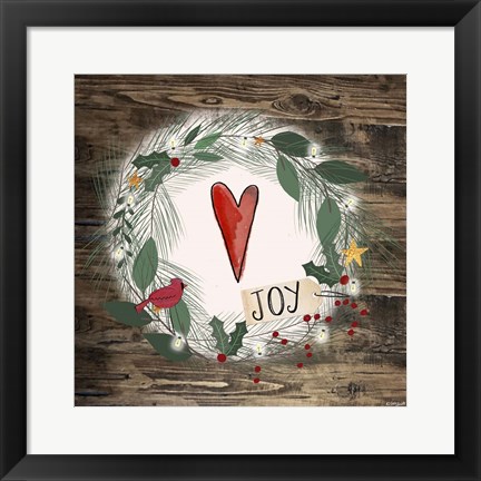 Framed Joy Heart Print