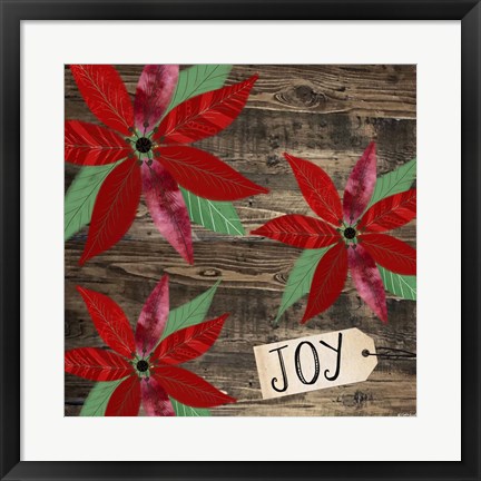 Framed Poinsettia Joy Print