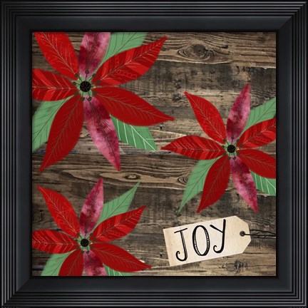 Framed Poinsettia Joy Print