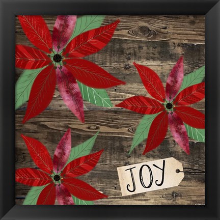 Framed Poinsettia Joy Print