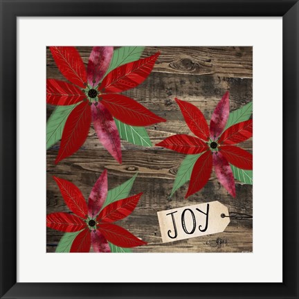 Framed Poinsettia Joy Print