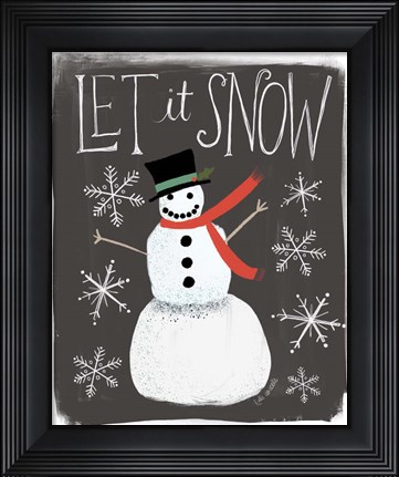 Framed Let It Snow Snowman Print