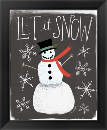 Framed Let It Snow Snowman Print