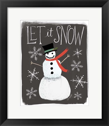 Framed Let It Snow Snowman Print