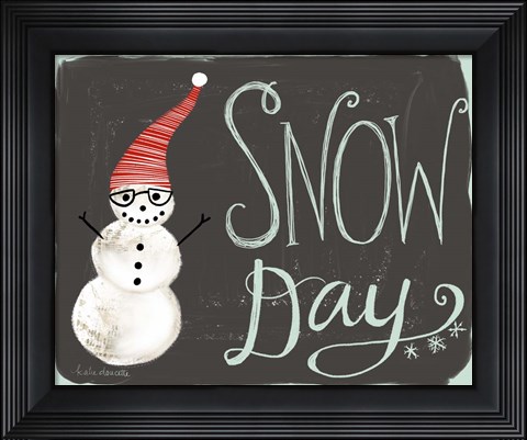 Framed Snow Day Snowman Print