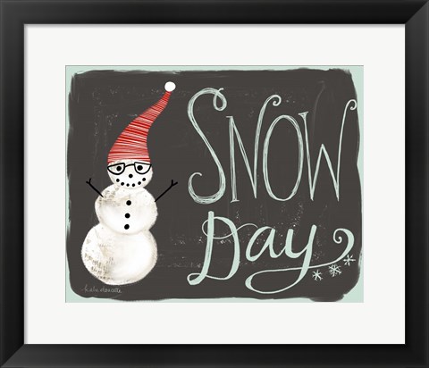 Framed Snow Day Snowman Print