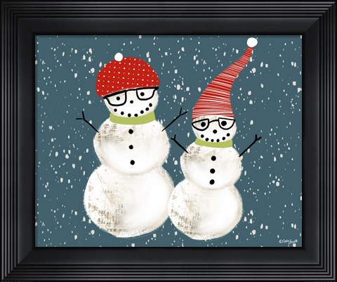 Framed Pair of Snowmen Print