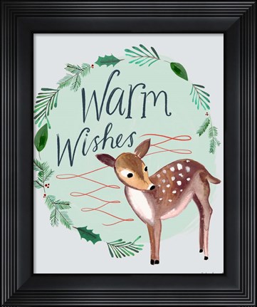 Framed Warm Wishes Fawn Print