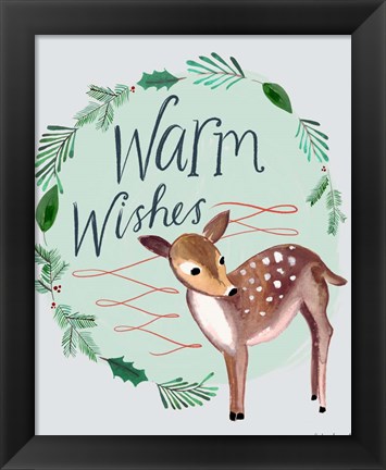 Framed Warm Wishes Fawn Print