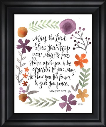 Framed Numbers Prayer Print