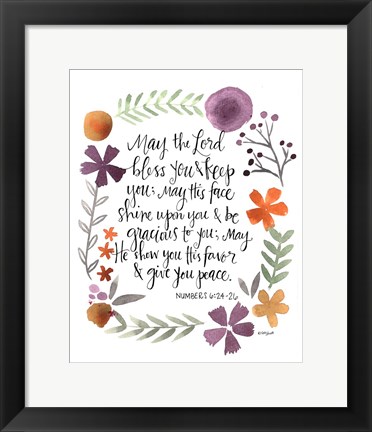 Framed Numbers Prayer Print