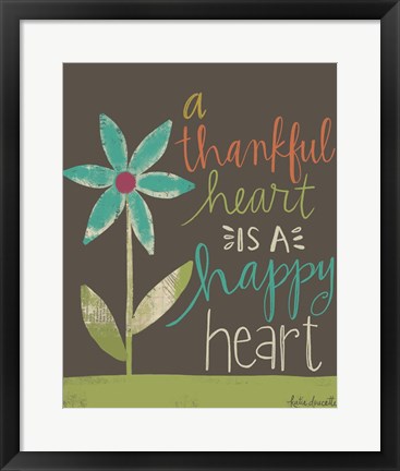 Framed Thankful Happy Heart Print