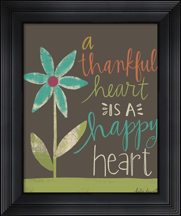 Framed Thankful Happy Heart Print