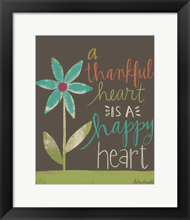 Framed Thankful Happy Heart Print