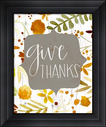 Framed Give Thanks II Print