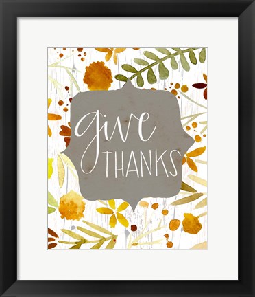 Framed Give Thanks II Print