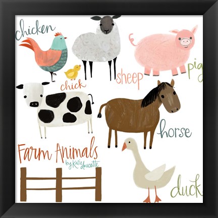 Framed Farm Animals Print