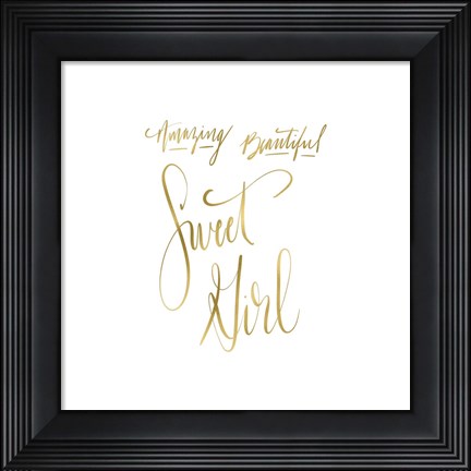 Framed Amazing Beautiful Sweet Girl Print