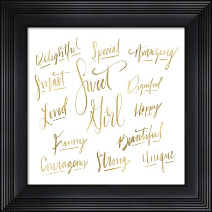 Framed Sweet Girl Gold Print
