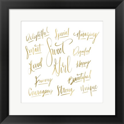 Framed Sweet Girl Gold Print