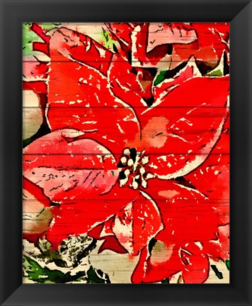 Framed Poinsettia Red Print