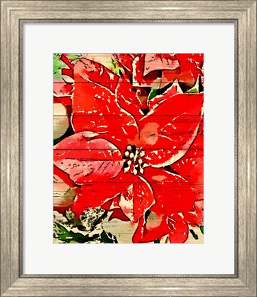 Framed Poinsettia Red Print