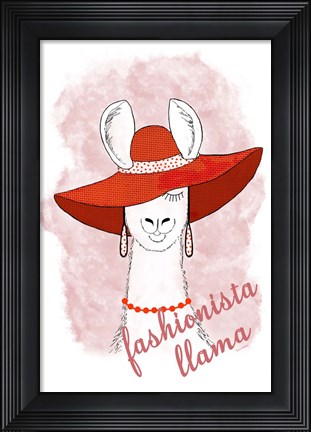 Framed Fashionista Llama Print