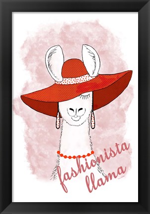 Framed Fashionista Llama Print